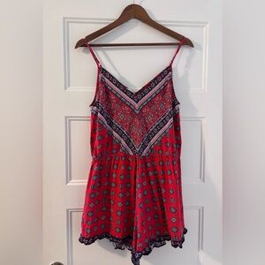 Forever 21 Boho Festival Printed Romper Size 1X Fits like XL